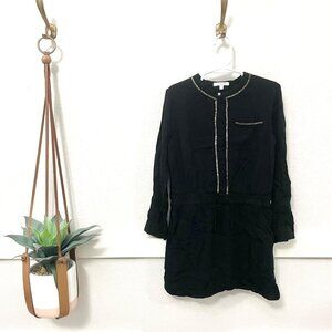 Chloe Girls Mini Me Black Beaded Runway Long Sleeve Dress Size 8